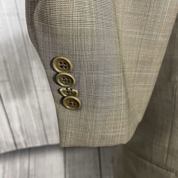 Ermenegildo Zegna 44R Tan Glen Check Wool 3-Button Dual-Vent Sports Coat - Picture 4 of 10